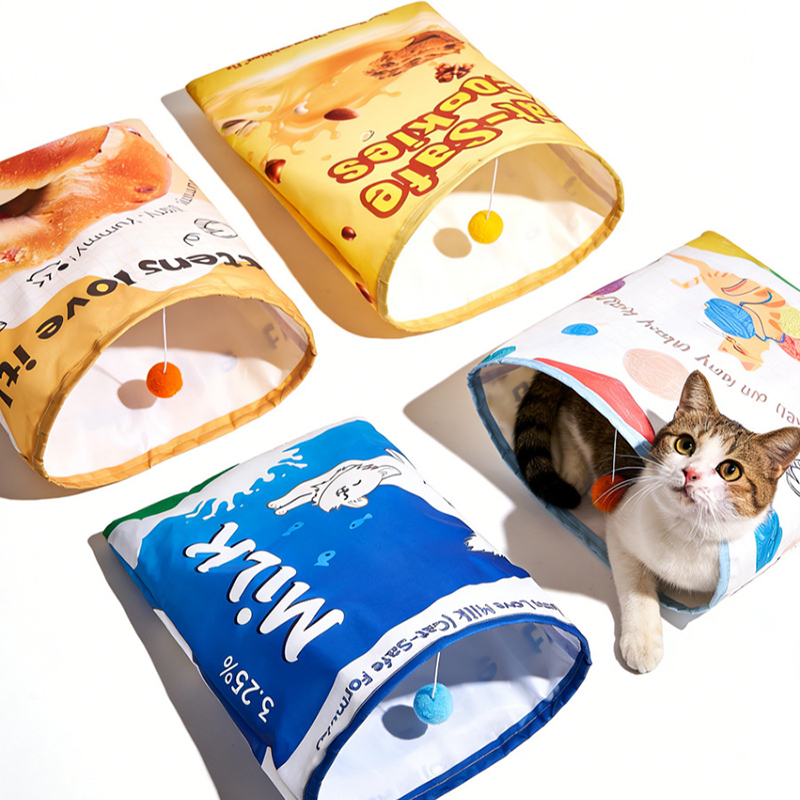 Cat Tunnel Toy - ホットセール 紙製猫トンネル 猫用掘り遊びグッズ インタラクティブパズル 猫のおもちゃ 自分で遊べる