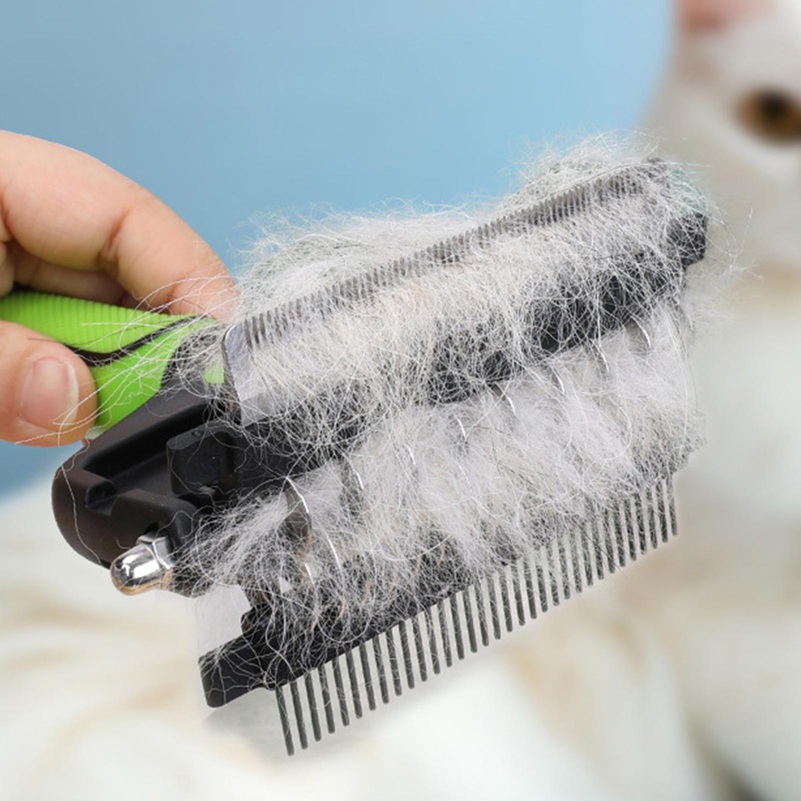 Pet Supplies Vet - 猫の抜け毛取りブラシ、アンダーコート用両面メタルレーキ、犬のグルーミング用品、お風呂時間、家庭用獣医、ペットスパ、毎日のブラッシング、子犬用