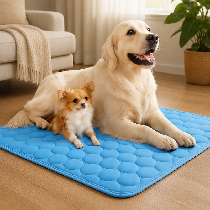 Dog Cooling Mat - ペット用アイスシルク冷却マット、通気性のある夏用ソファベッド、あらゆるサイズの犬猫用の洗える快適パッド