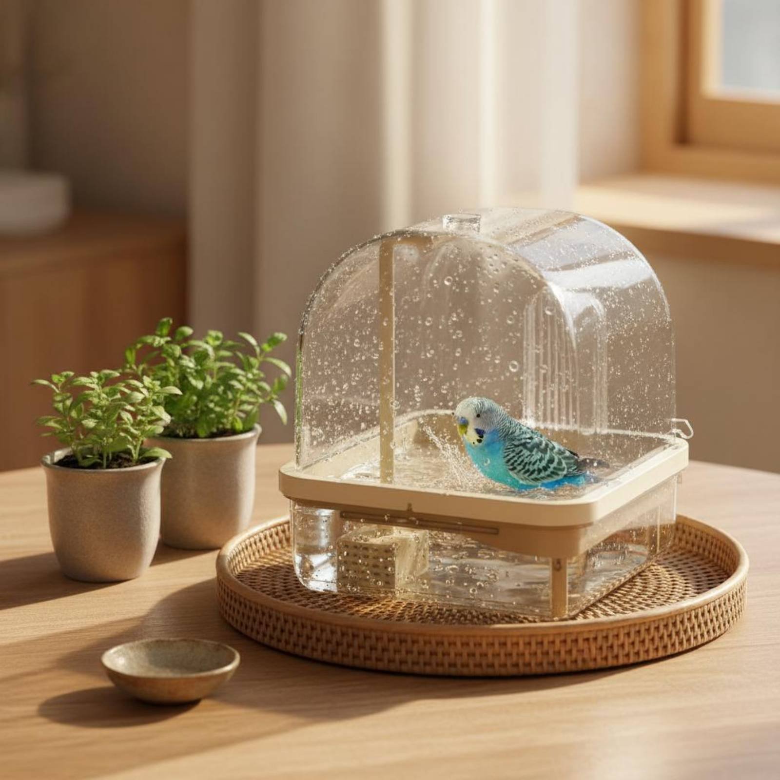 Pet Supplies In - 吊り下げ式鳥用シャワー 透明パノラマビュー付き 鳥用入浴ボックス インコ用バスハウス 簡単分解 ペット用品