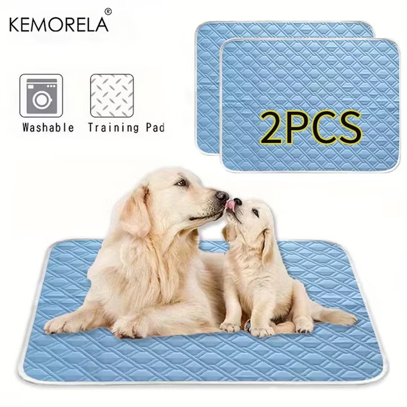 Dog Cooling Mat - KEMORELA 2 個犬冷却マット夏ペット冷感ベッド特大小型犬用ペットアクセサリートレーニングマット洗えるマット