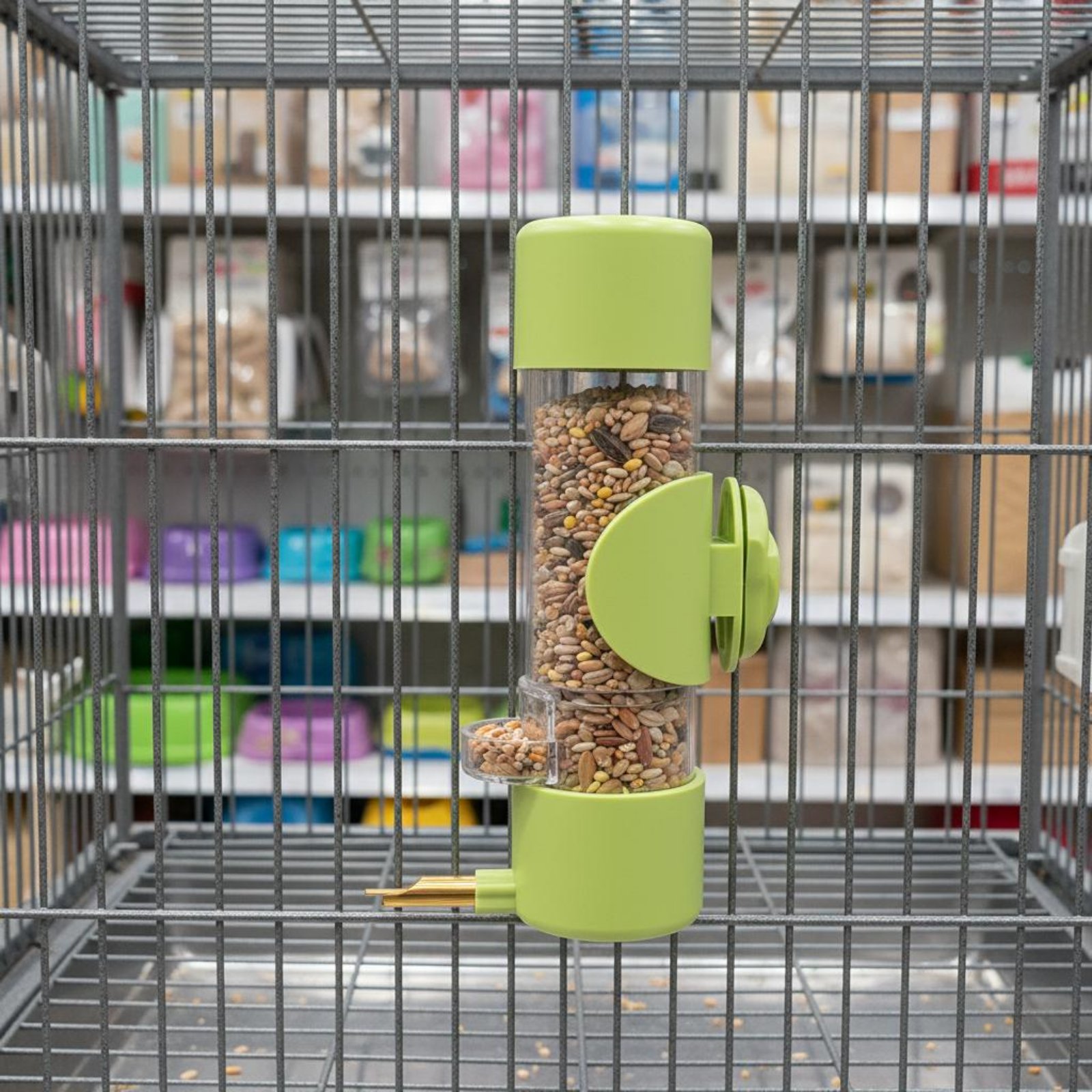 Pet Supplies In - 種子分離フィーダー 飛沫防止 終わらないように汚れにくい鳥用フィーダー ペット用品 取り付け簡単