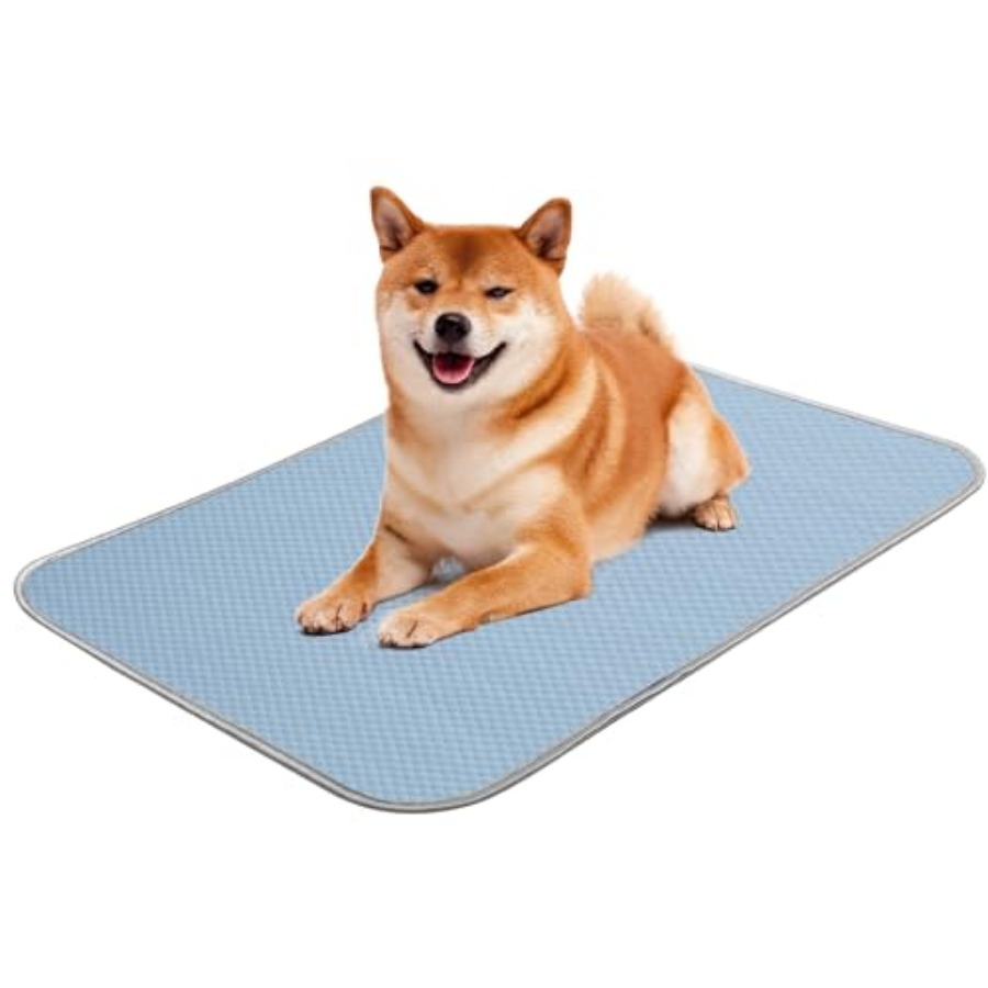 Dog Cooling Mat - 夏用犬用冷却マット、洗えるアイスシルク製セルフクールパッド（小型犬、中型犬、大型犬、猫用）、24x18インチペット用スリーピングパッド（クレート用）