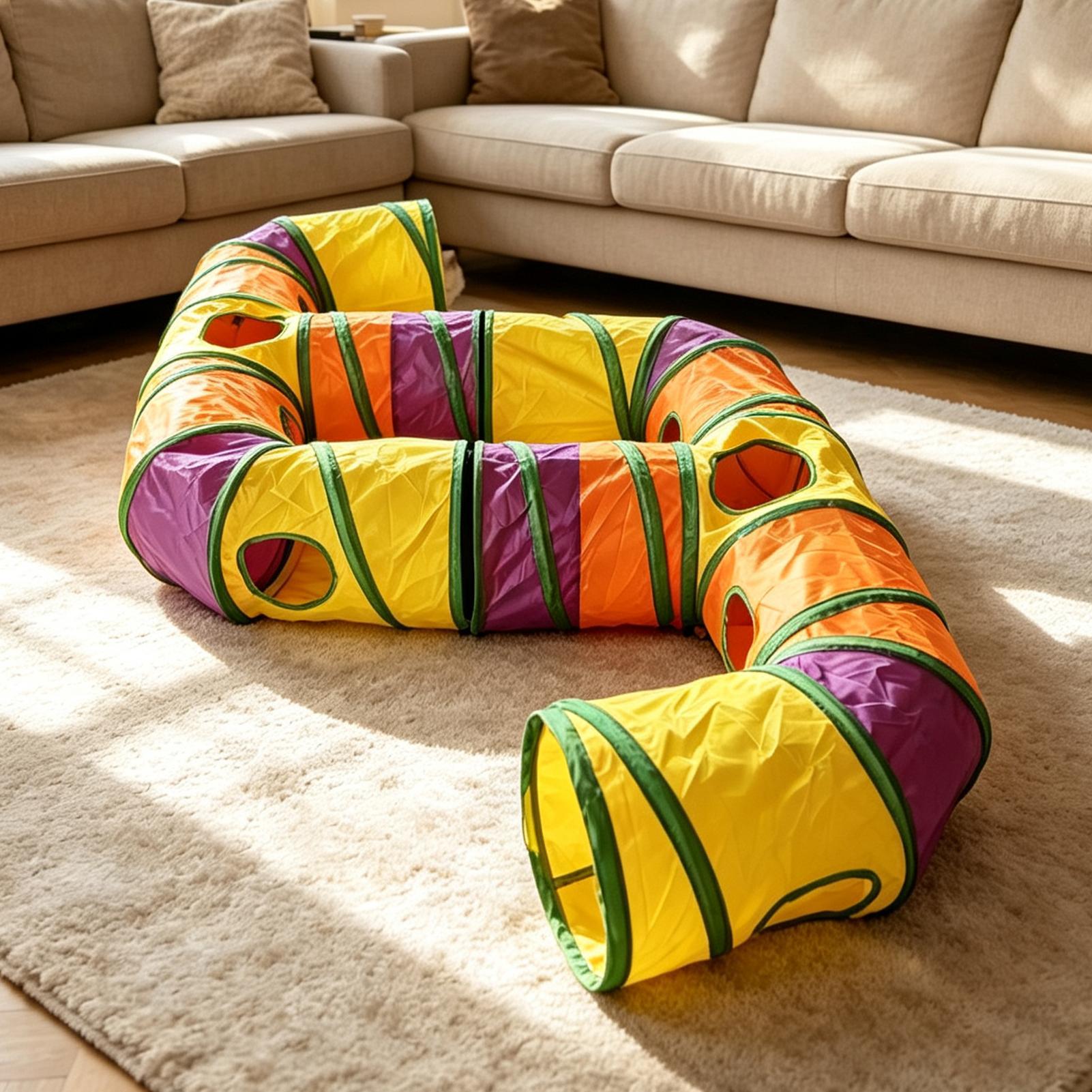 猫用トンネル レインボー インタラクティブ エンターテイメン - Cat Tunnel Toy のレビューと価格