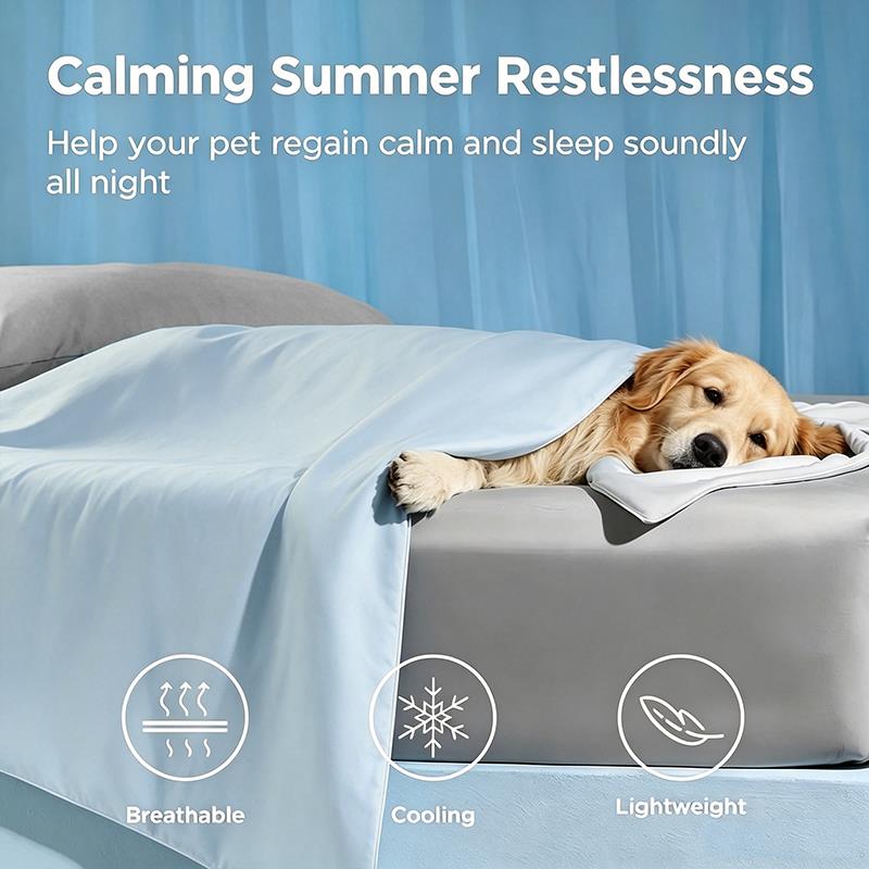 夏用冷却薄型ブランケット犬猫用通気性冷却マットソフト軽量洗え - Dog Cooling Mat のレビューと価格