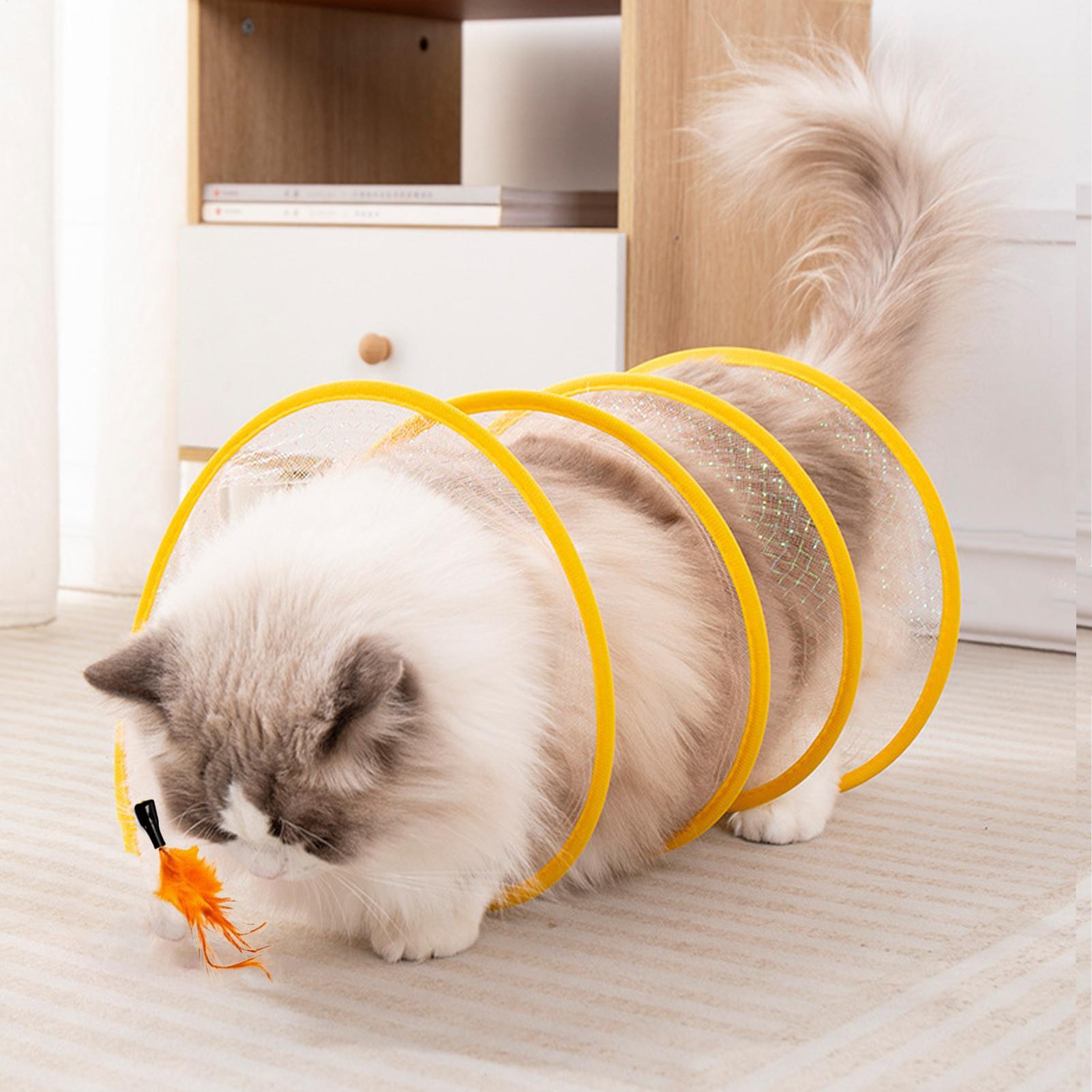 猫用おもちゃトンネル　セルフプレイ　折りたたみ式携帯用プレイ - Cat Tunnel Toy のレビューと価格