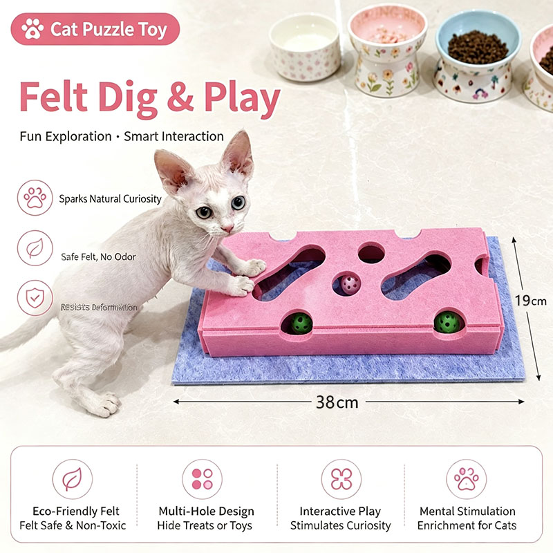 新しい猫用パズルおもちゃ フェルト製おもちゃ箱 迷路トンネル - Cat Tunnel Toy のレビューと価格