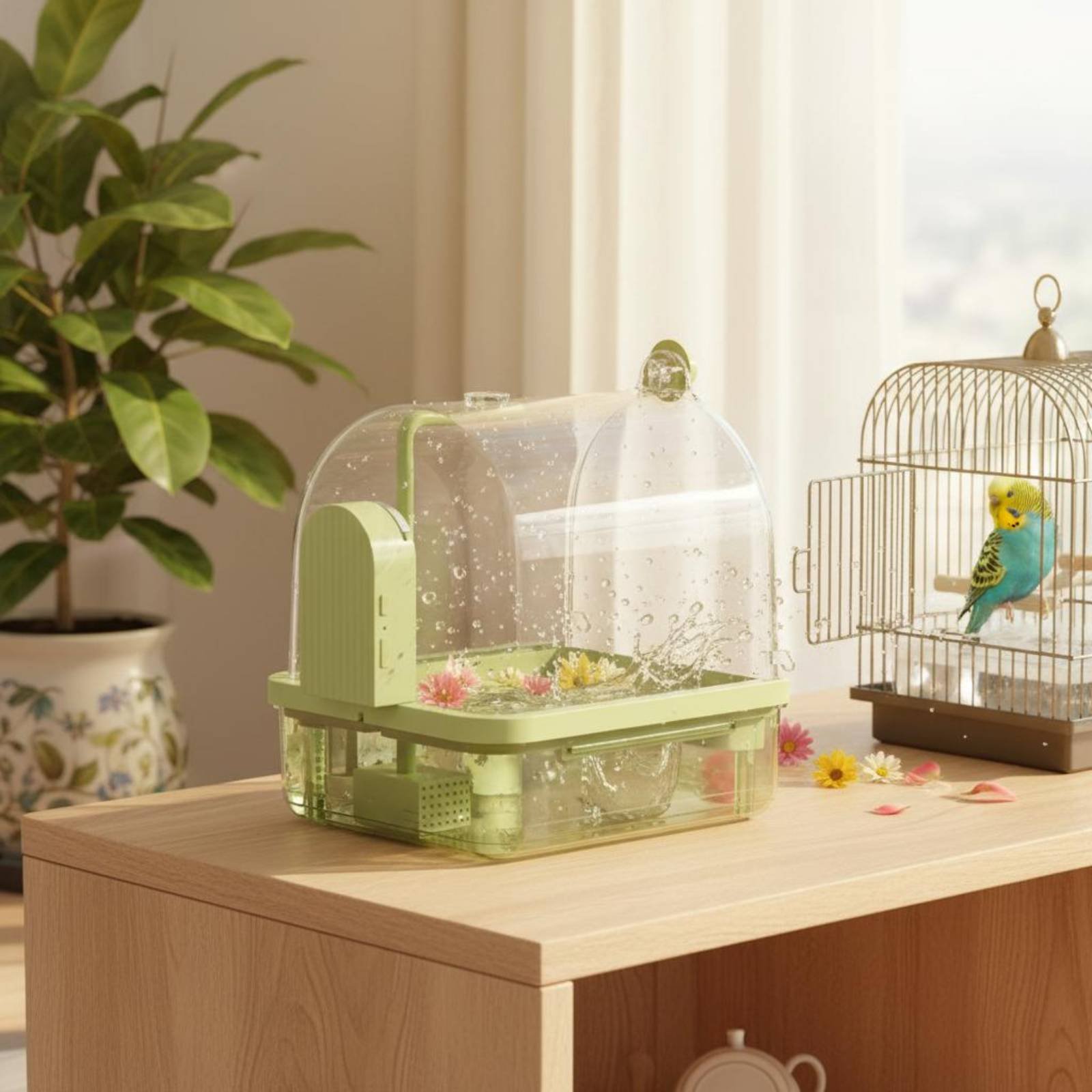 自動鳥用バス ワイヤレスセンサー パロットバスタブ 鳥用シャ - Pet Supplies In のレビューと価格