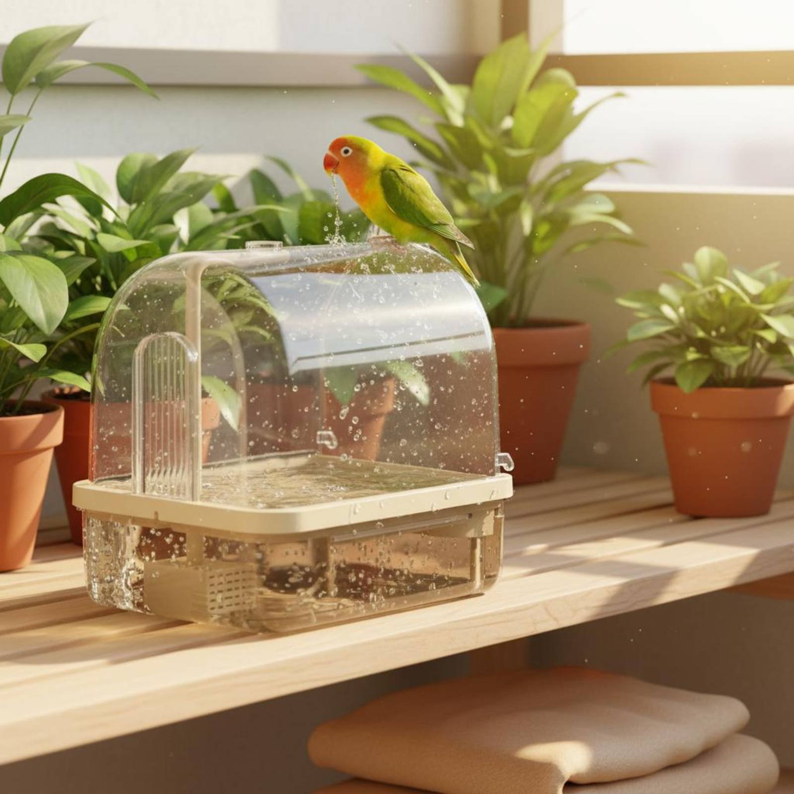 自動鳥用バス ワイヤレスセンサー パロットバスタブ 鳥用シャ - Pet Supplies In のレビューと価格
