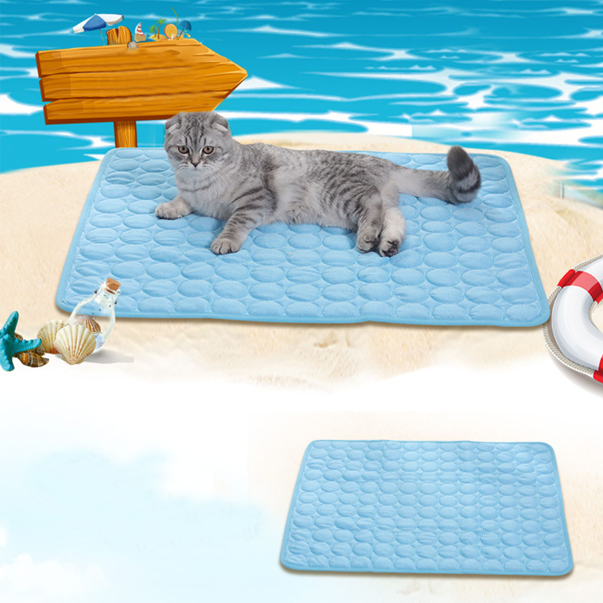 ペット用アイスシート 夏用 猫 犬 ソファ ネストベッド 冷 - Dog Cooling Mat のレビューと価格