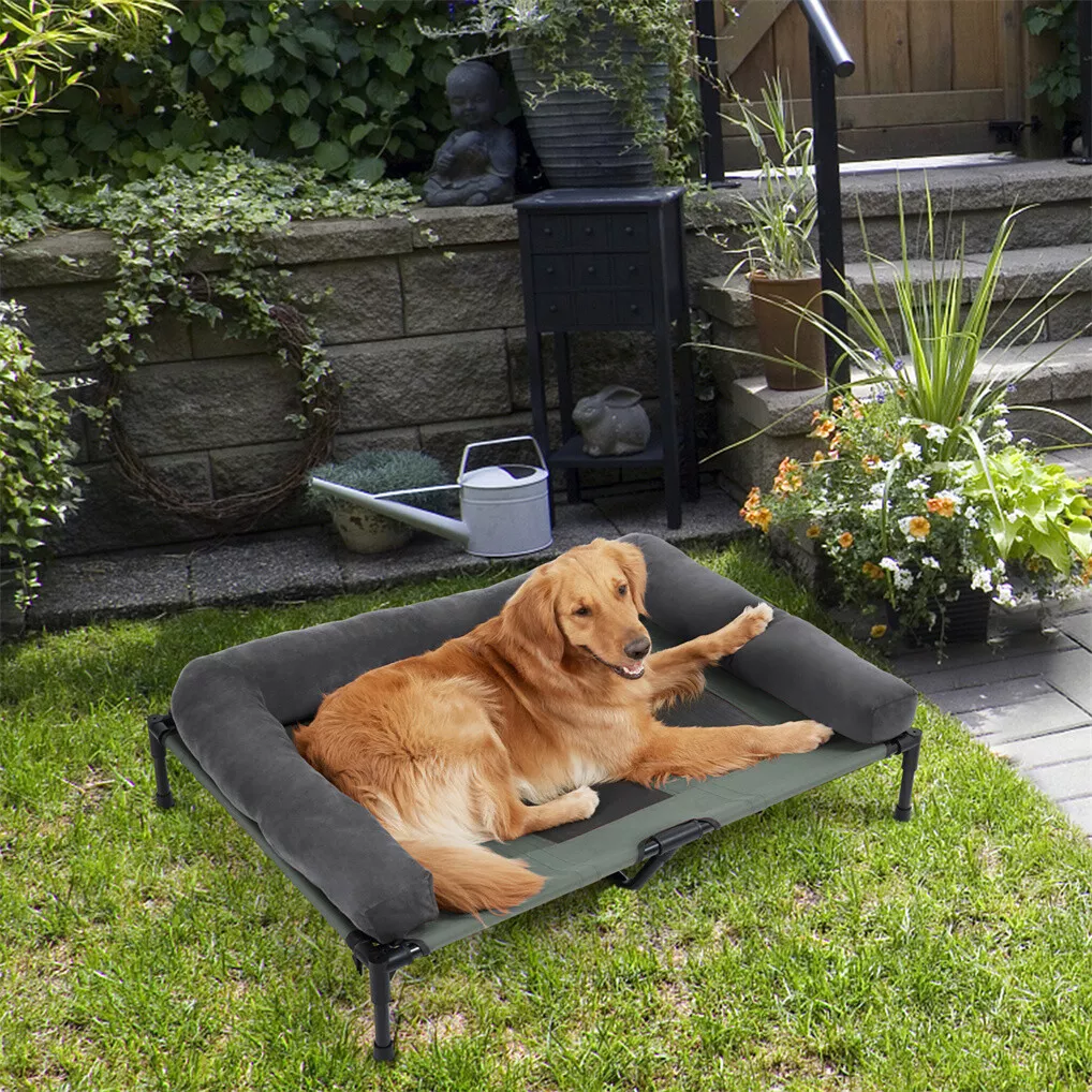BINGOPAW屋外用犬用ベッド、高床式冷却ペット用ラウンジ - Dog Cooling Mat のレビューと価格