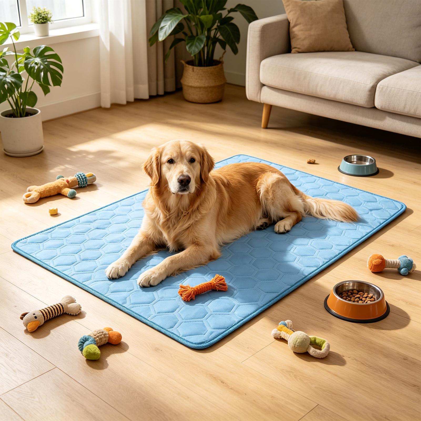 ペット冷却マット滑り止め洗えるクッション夏用犬用冷却パッド寝 - Dog Cooling Mat のレビューと価格
