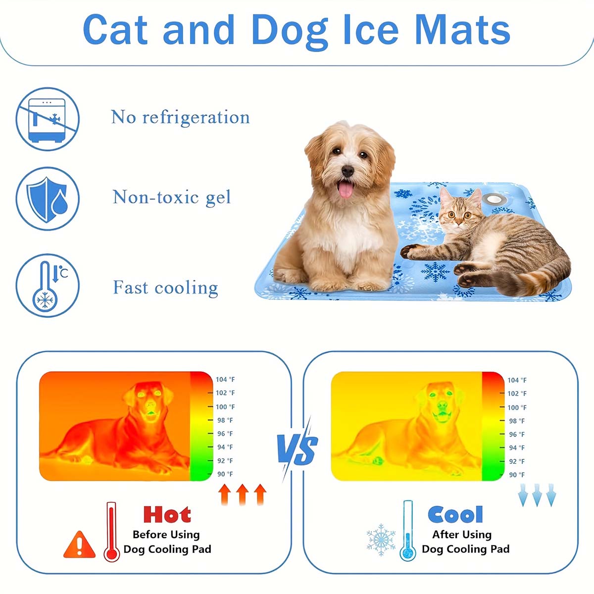 夏用ペットマット、ペットアイスマット、犬用マット、犬用ベッド - Dog Cooling Mat のレビューと価格