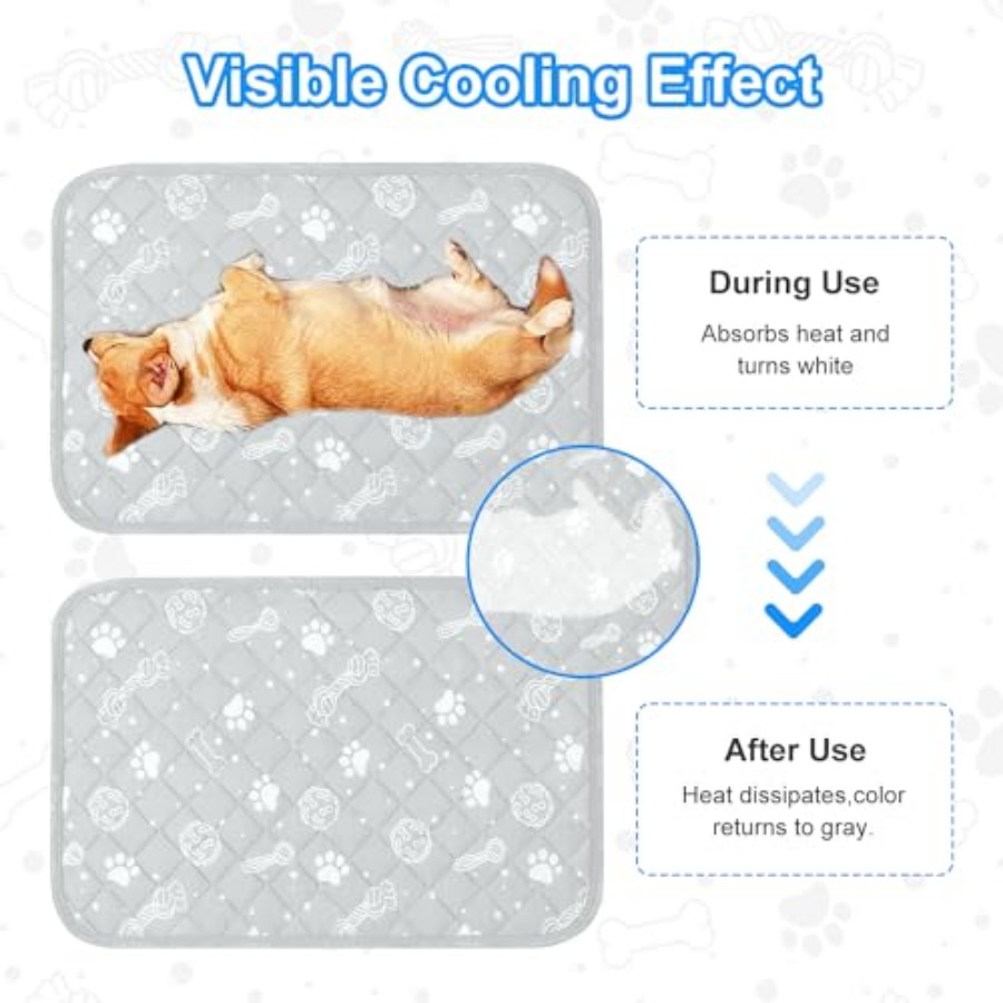犬用冷却マット、28インチx39インチ、クールチル冷却ファイ - Dog Cooling Mat のレビューと価格