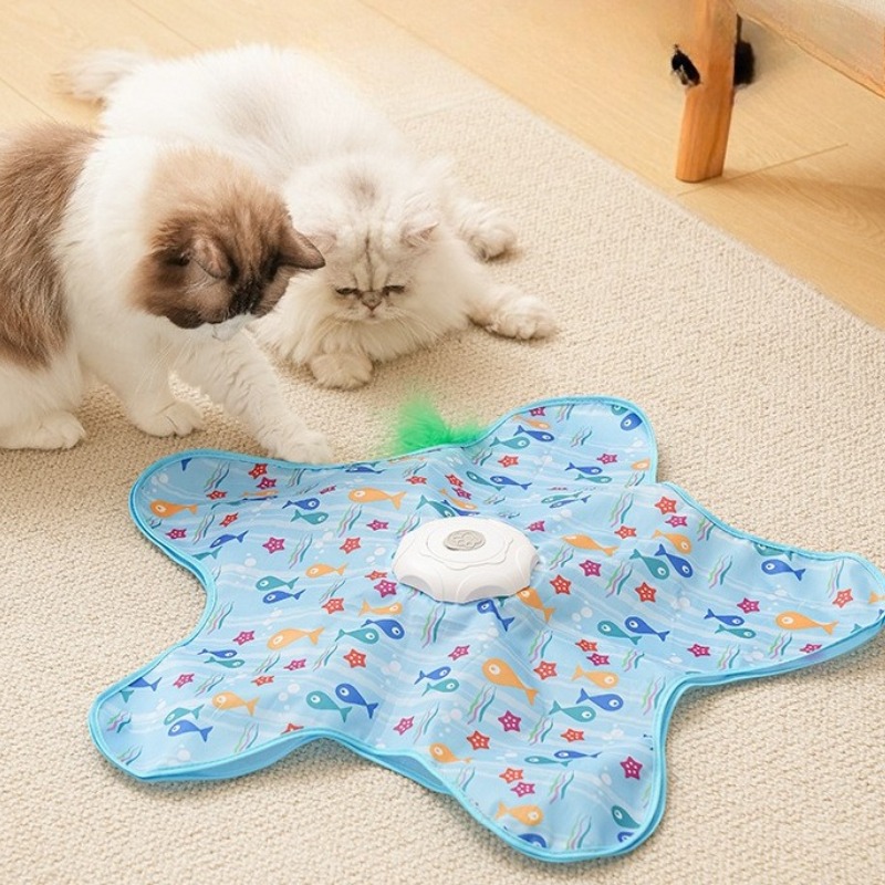 電動猫用ターンテーブル自動知能猫用おもしろスティックスポーツ - Cat Tunnel Toy のレビューと価格