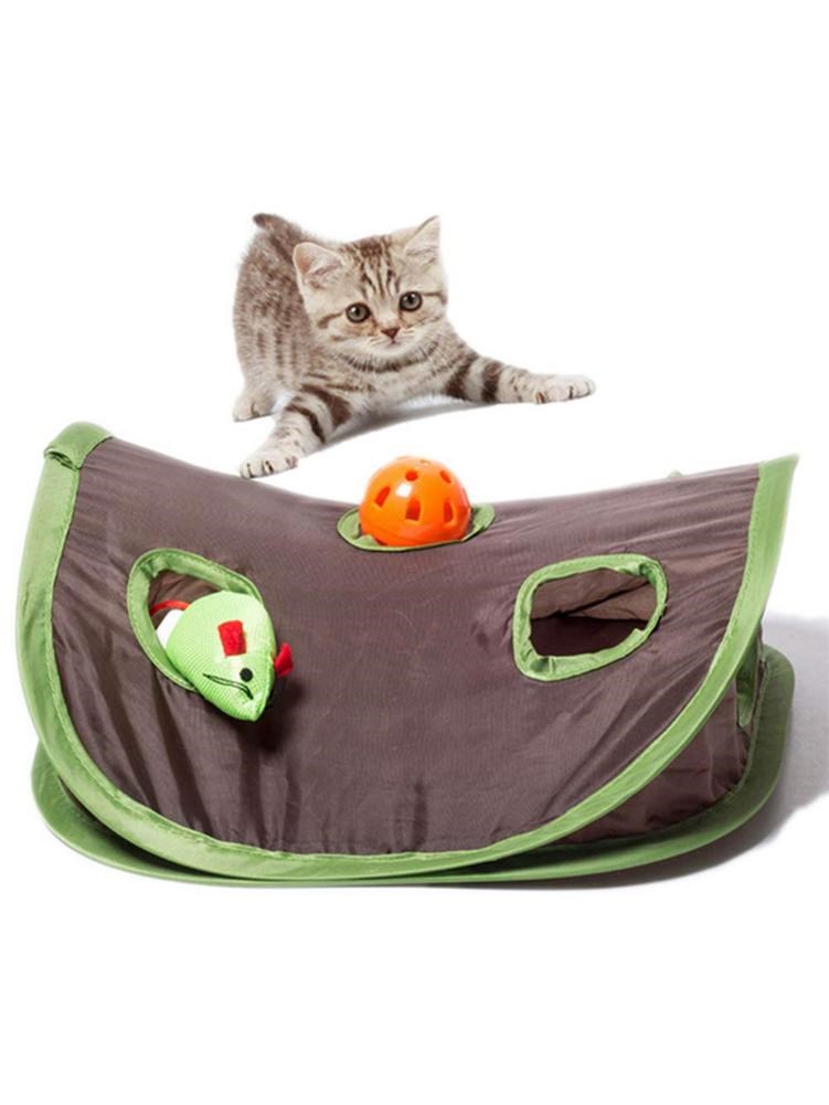かわいいペット猫インタラクティブかくれんぼゲーム 9 穴トン - Cat Tunnel Toy のレビューと価格