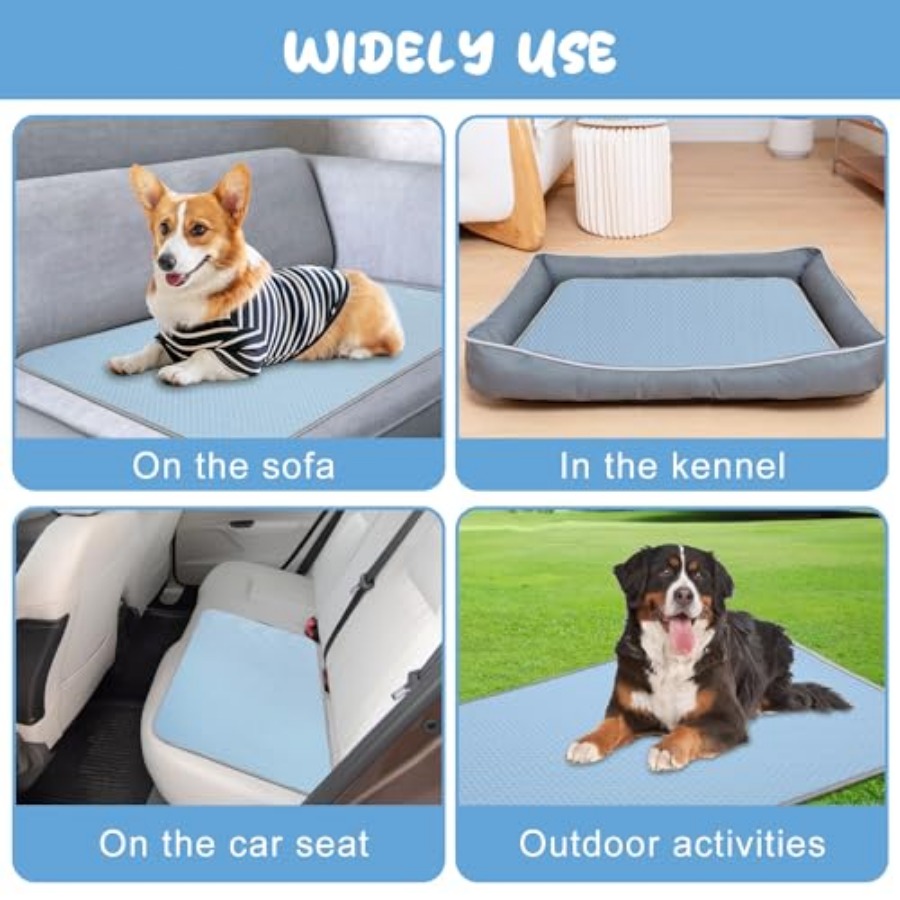 夏用犬用冷却マット、洗えるアイスシルク製セルフクールパッド（ - Dog Cooling Mat のレビューと価格